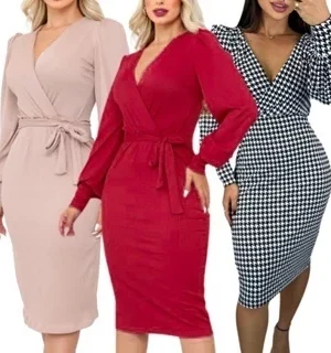 Vestido elegante entrega rapida shopee festa casamento moda modesta transpassado Amamentação inverno 2025  LARISSA ML