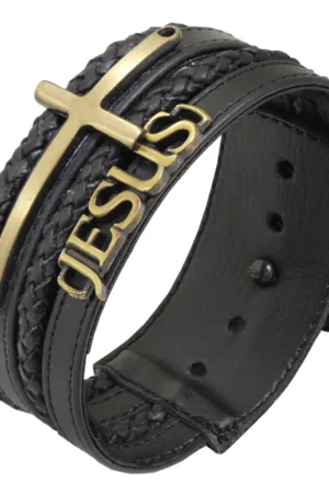 Pulseira Ajustável De Couro Masculina Jesus Cruz Proteção Gratidão - 10 Modelos Incríveis