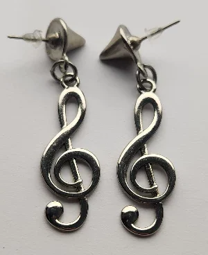 Brinco Clave de Sol aço inoxidável nota musical