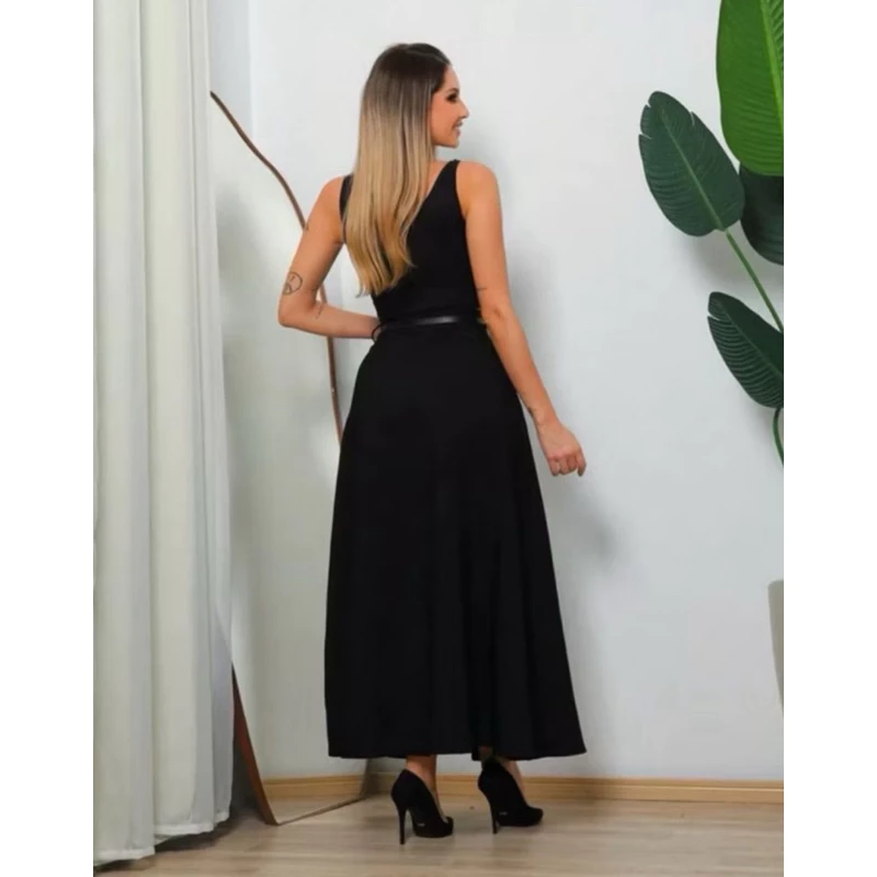 SAIA RODADA LONGA FEMININA ALFAIATARIA MODA EVANGÉLICA CASUAL BÁSICA INVERNO CINTURA ALTA ELEGANTE TENDÊNCIA - Imagem 6