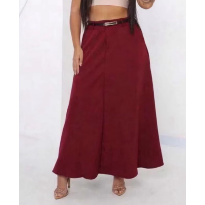 SAIA RODADA LONGA FEMININA ALFAIATARIA MODA EVANGÉLICA CASUAL BÁSICA INVERNO CINTURA ALTA ELEGANTE TENDÊNCIA - Imagem 13
