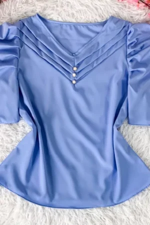 Blusa Feminina Moda Evangélica Manga Bufante Cód.02