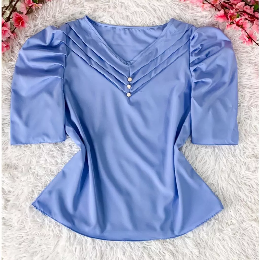 Blusa Feminina Moda Evangélica Manga Bufante Cód.02