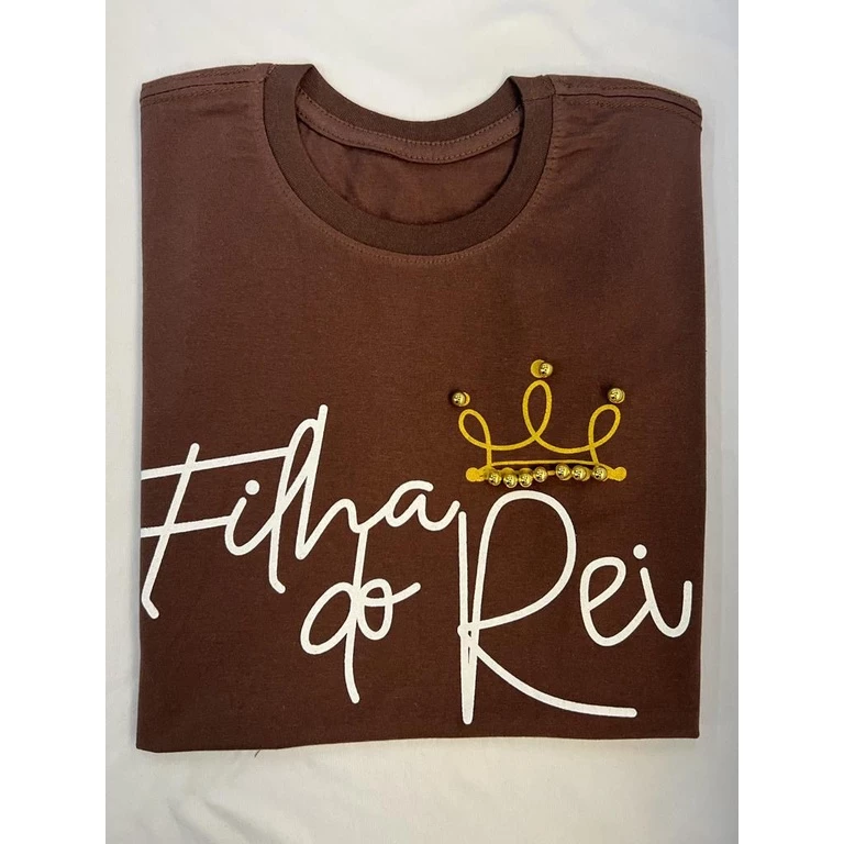 T-Shirt Feminina de Algodão Chocolate Filha do Rei | Conforto e Estilo Casual